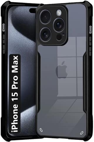 PLUGTECH Slim Shockproof Case | Matte Black Soft | Drop Protection | Precise Cutouts | Premium Mobile Cover for Apple iPhone 15 Pro Max