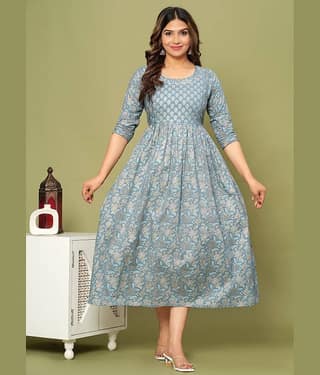 Nevisha Style Grey Cotton Maternity Kurta Single