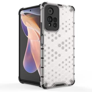 Faircost Hybrid Shockproof Back Cover for Redmi Note 11T / Poco M4 PRO 5G Hard Outside Soft Inside- (Polycabonate::Transparent)