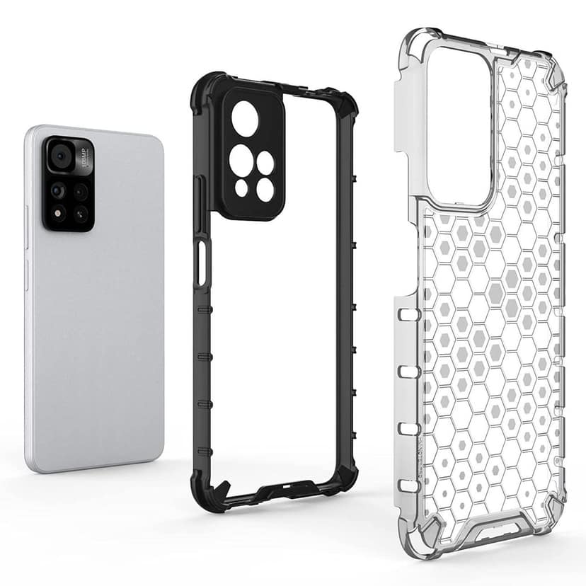Faircost Hybrid Shockproof Back Cover for Redmi Note 11T / Poco M4 PRO 5G Hard Outside Soft Inside- (Polycabonate::Transparent) view 3