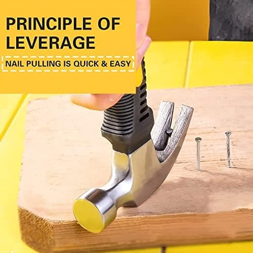 Mini Claw Hammer – Compact Stubby Hammer for Woodworking, DIY & Home Improvement | Short-Length Durable Steel Hammer with Anti-Slip Grip | Multipurpose Household & Car Emergency Tool view 3