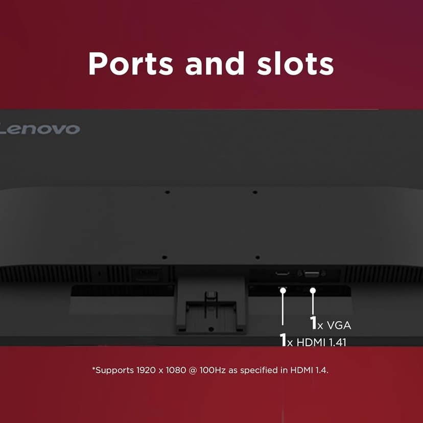 Lenovo L27-4e | 27" (68.58cm) FHD IPS 100Hz Ultraslim Monitor | 4ms, 99% sRGB, 1x HDMI 1.4, 1x VGA| Tilt | Black | 68CDKAC1IN view 2