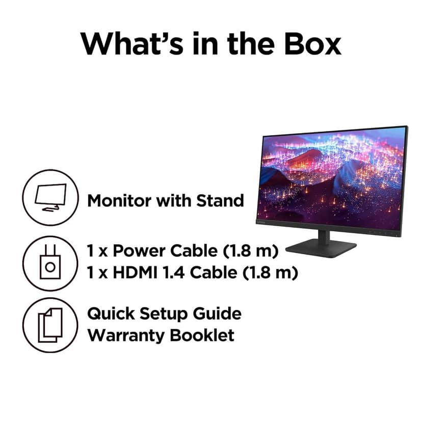 Lenovo L27-4e | 27" (68.58cm) FHD IPS 100Hz Ultraslim Monitor | 4ms, 99% sRGB, 1x HDMI 1.4, 1x VGA| Tilt | Black | 68CDKAC1IN view 3