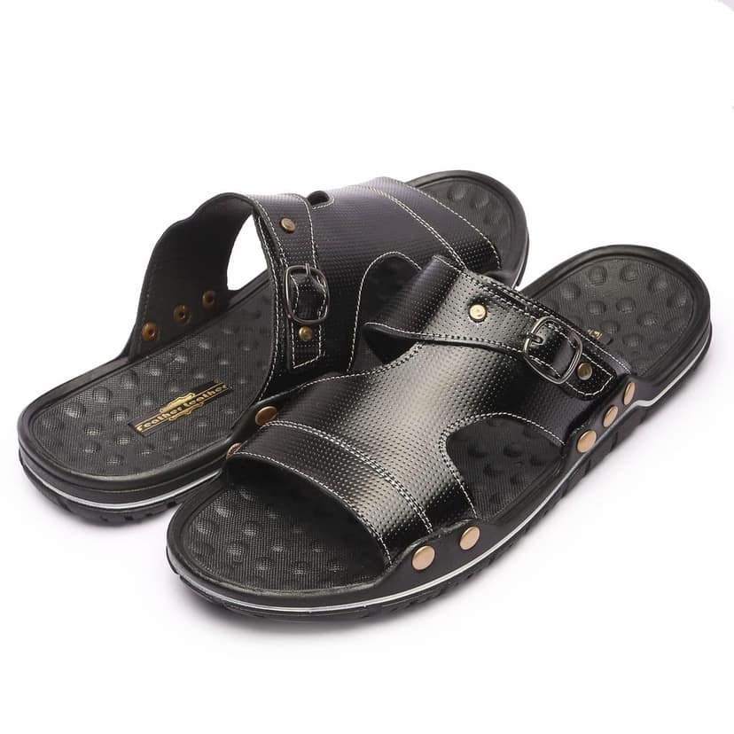 FEATHER LEATHER Men's Comfortable & Fashionable Sandals & Slippers | Casual Lightweight Slipper/Flip-Flop for Men | Indoor/Outdoor/Chappal view 7