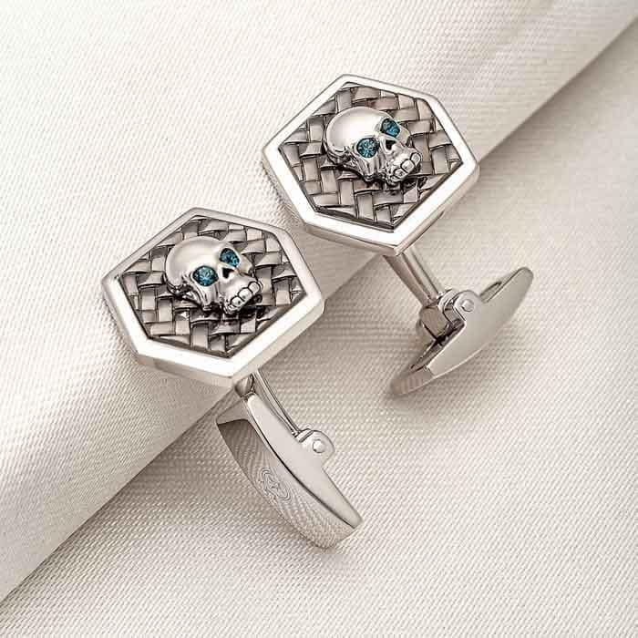 Silver Dangerous Skull Limited Edition Cufflinks view 3