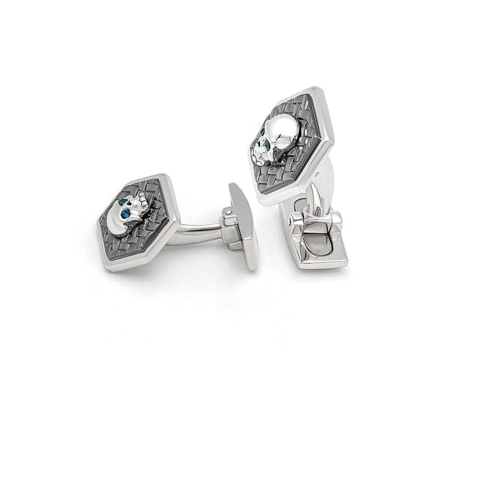 Silver Dangerous Skull Limited Edition Cufflinks view 5
