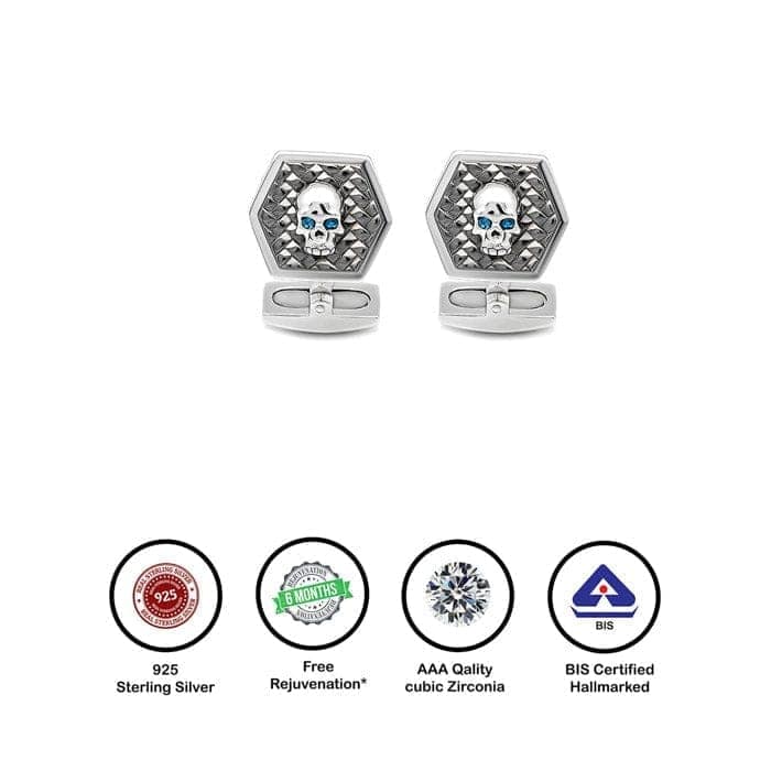 Silver Dangerous Skull Limited Edition Cufflinks view 6