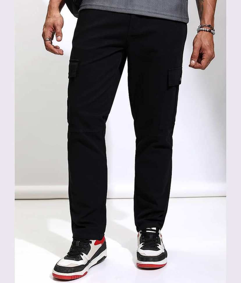 Highlander Straight Flat Men's Cargos - Black ( Pack of 1 )