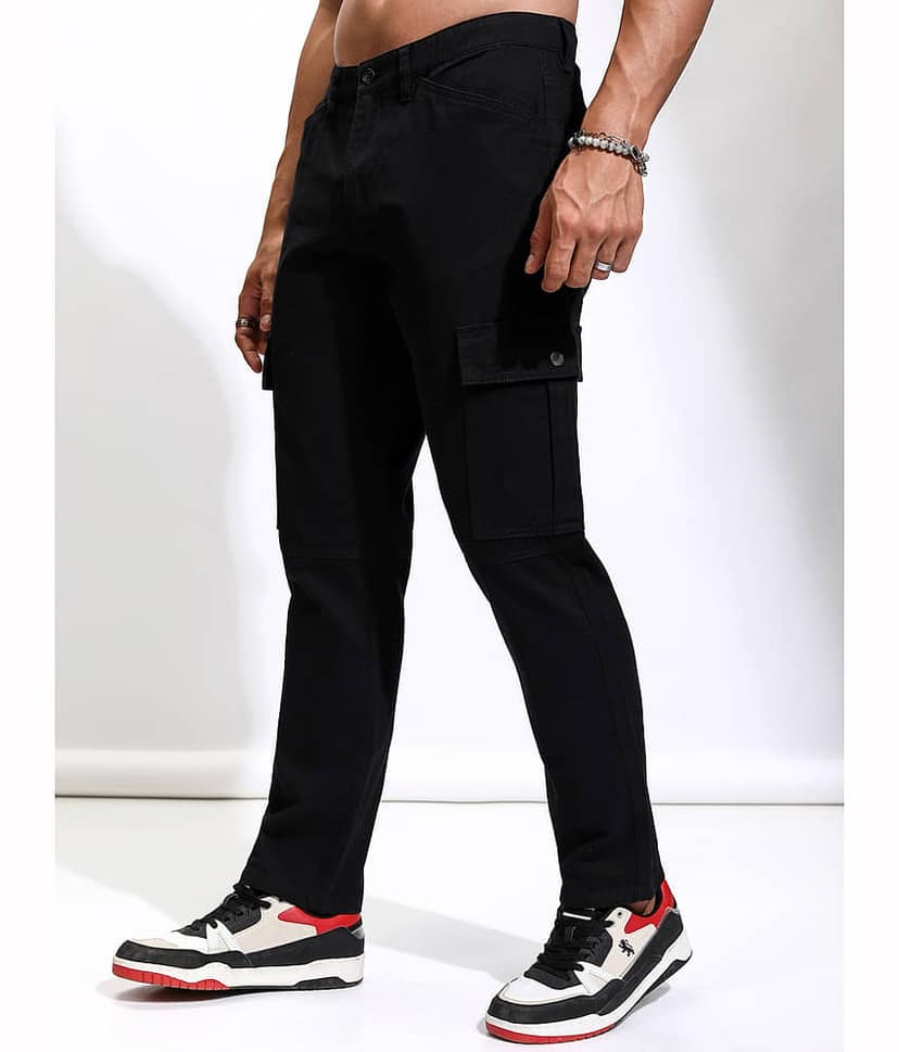 Highlander Straight Flat Men's Cargos - Black ( Pack of 1 ) view 4