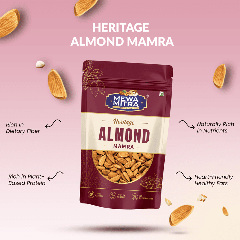 Mewa Mitra Premium Mamra Almonds 250g | Natural Mamra Badam | High Protein Dry Fruits view 3