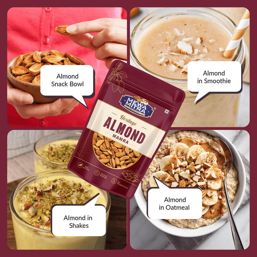 Mewa Mitra Premium Mamra Almonds 250g | Natural Mamra Badam | High Protein Dry Fruits view 5