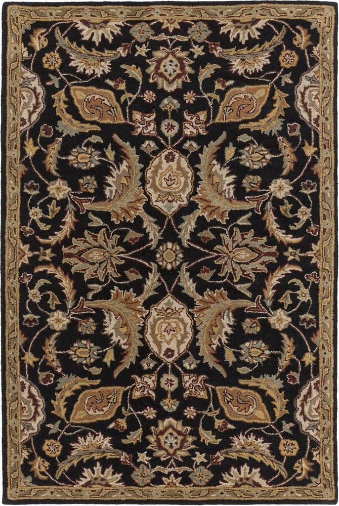 Hand Tufted Floral Camel Brown Wool Rug view 2