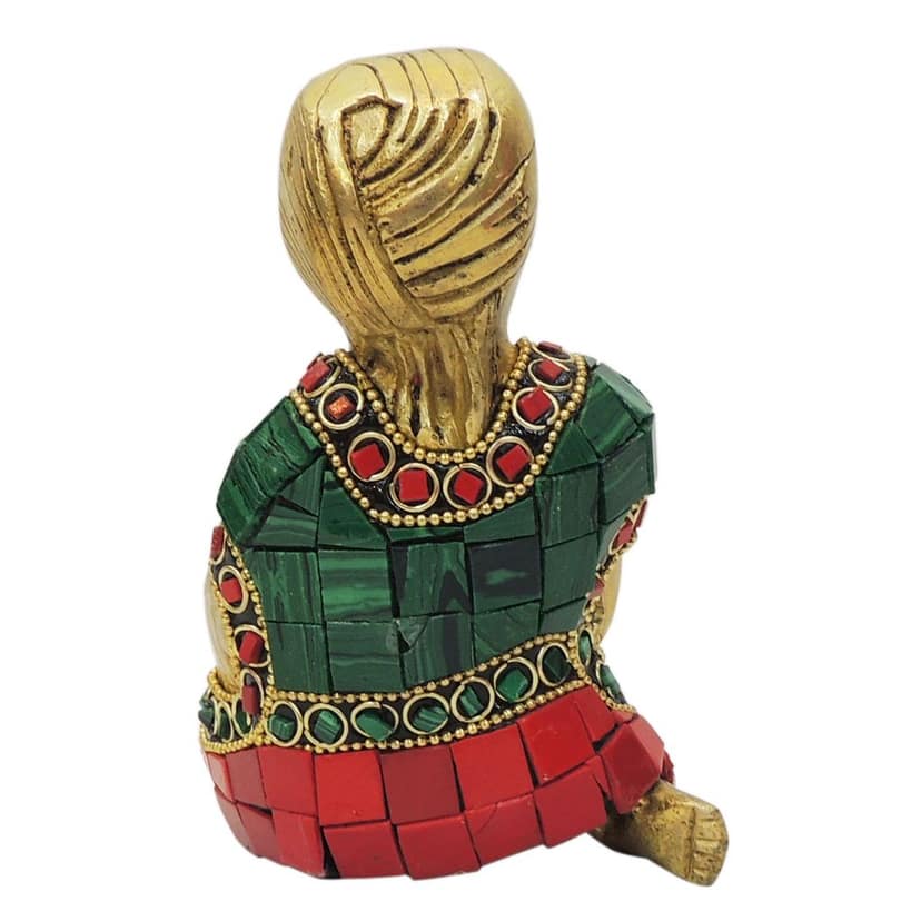 Brass Showpiece Male Musical Statue, Height : 4.5 Inch (BSMAS1830 D) view 3