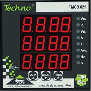 Three Phase Volt Amps Frequency Panel Meter (5 A)