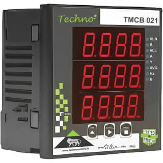 Three Phase Volt Amps Frequency Panel Meter (5 A) view 2