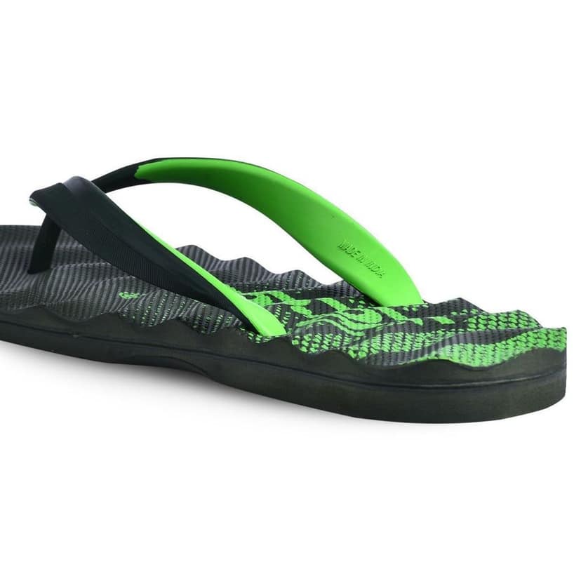 Paragon Lightweight Textured Olive Green Casual Flip Flops for Men view 6