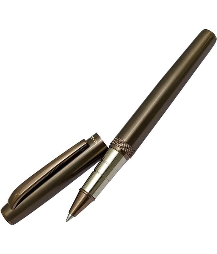 UJJi Magnet Cap Gunmetal Clip Metal (Blue Ink) Roller Ball Pen