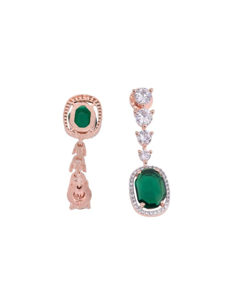 Bottle green drop earrings diamond studded view 7