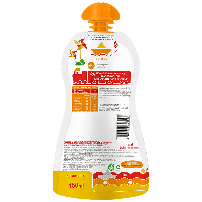 Paper Boat Aamras Mango Fruit Juice, 150 Ml view 2