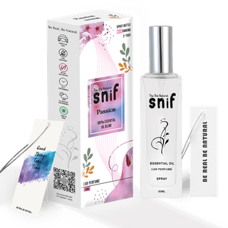 The Old Natural Spray Car Perfumes with Essential Oils Fragrance in Glass bottle with 2 Hanging Tags | Car Air Fresheners 50ml (Passion)