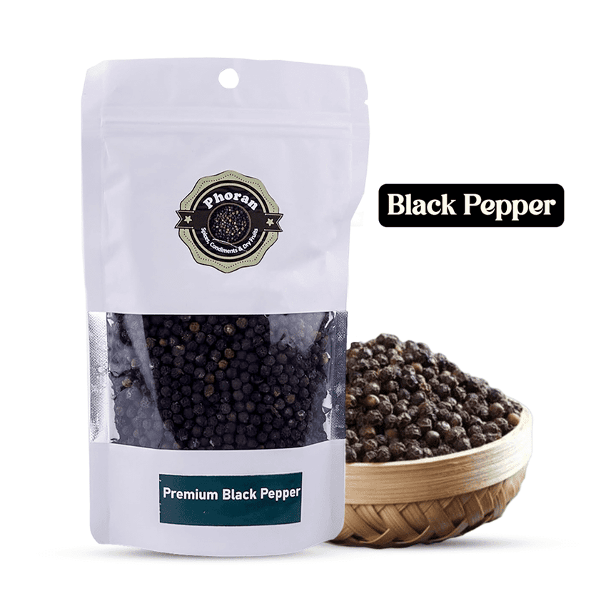 Buy Black Pepper Kali Mirch Online India - Whole Peppercorns | Phoran