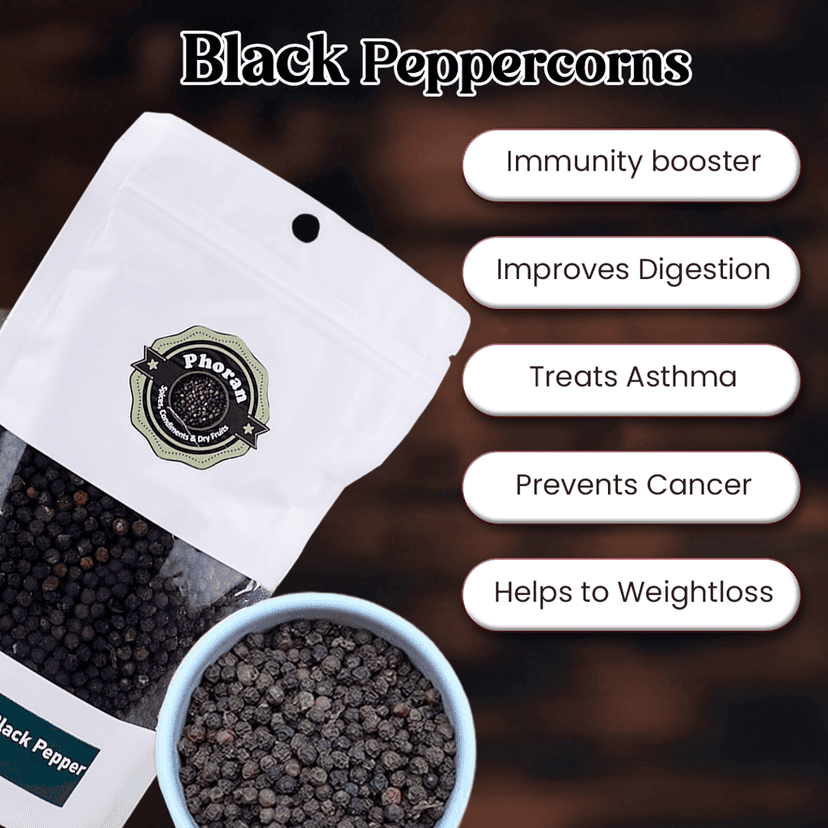 Buy Black Pepper Kali Mirch Online India - Whole Peppercorns | Phoran view 4