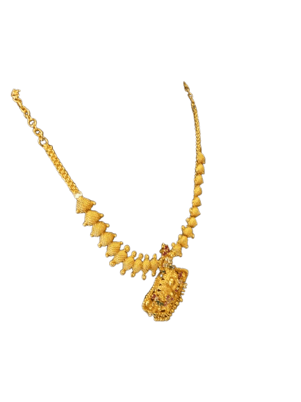One Gram Gold Necklace with Lakshmi Pendant view 2
