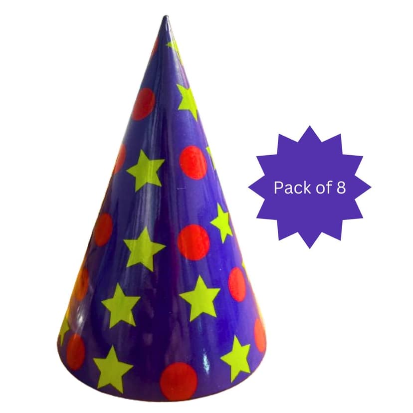 Dots & Stars Theme Party Hats - 8PC view 4