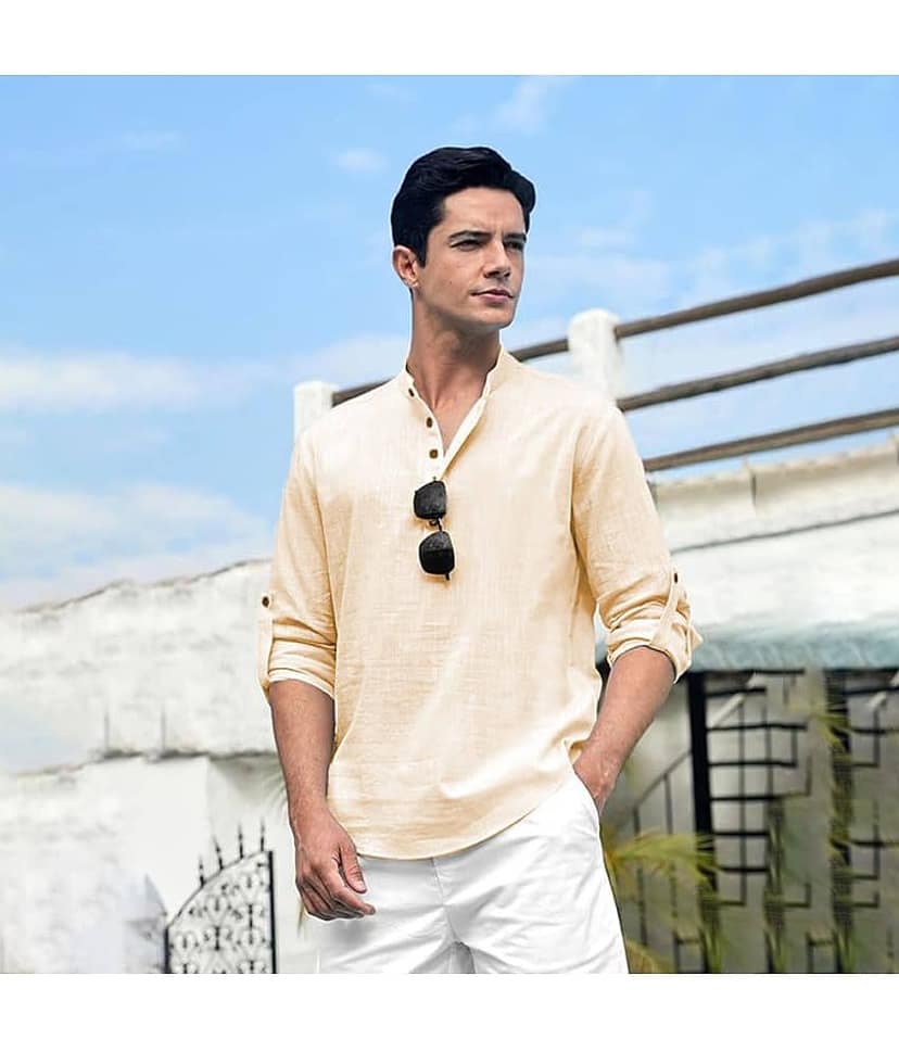 Vida Loca White Cotton Blend Men's Shirt Style Kurta ( Pack of 1 )
