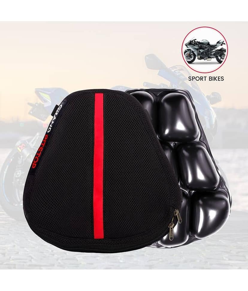 Grand Pitstop Air Comfy Seat Cushion for Motorcycle Long Rides (Sports Premium)
