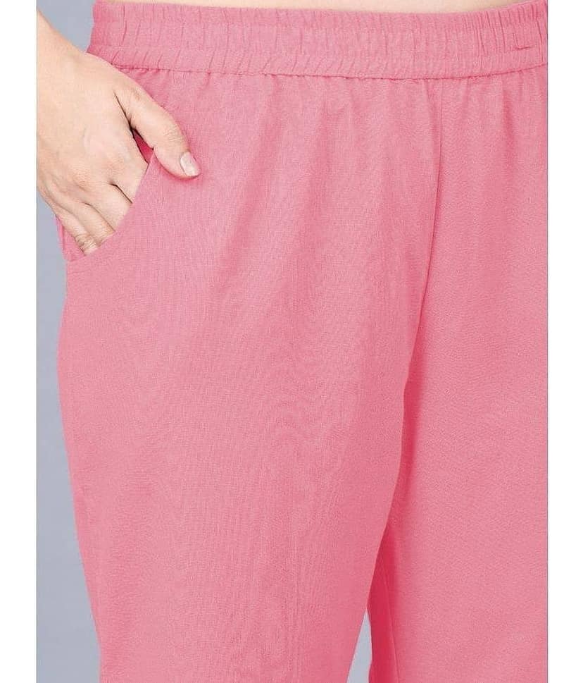 QuaClo - Pink Cotton Regular Women's Casual Pants ( Pack of 1 ) view 2