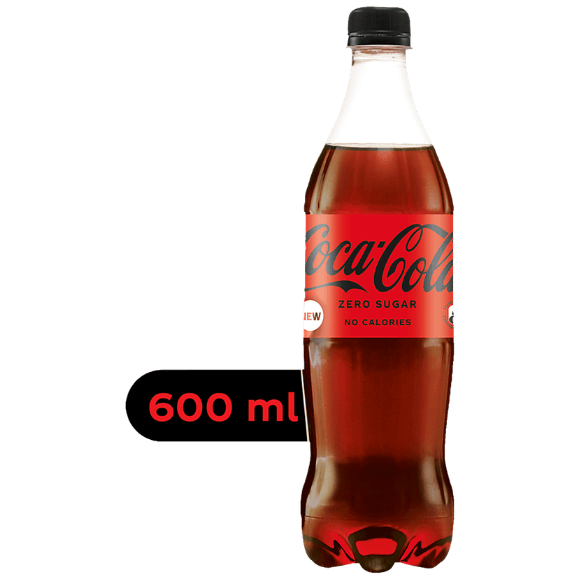 Coca Cola Soft Drink - Zero Sugar, No Calories, 600 Ml Bottle