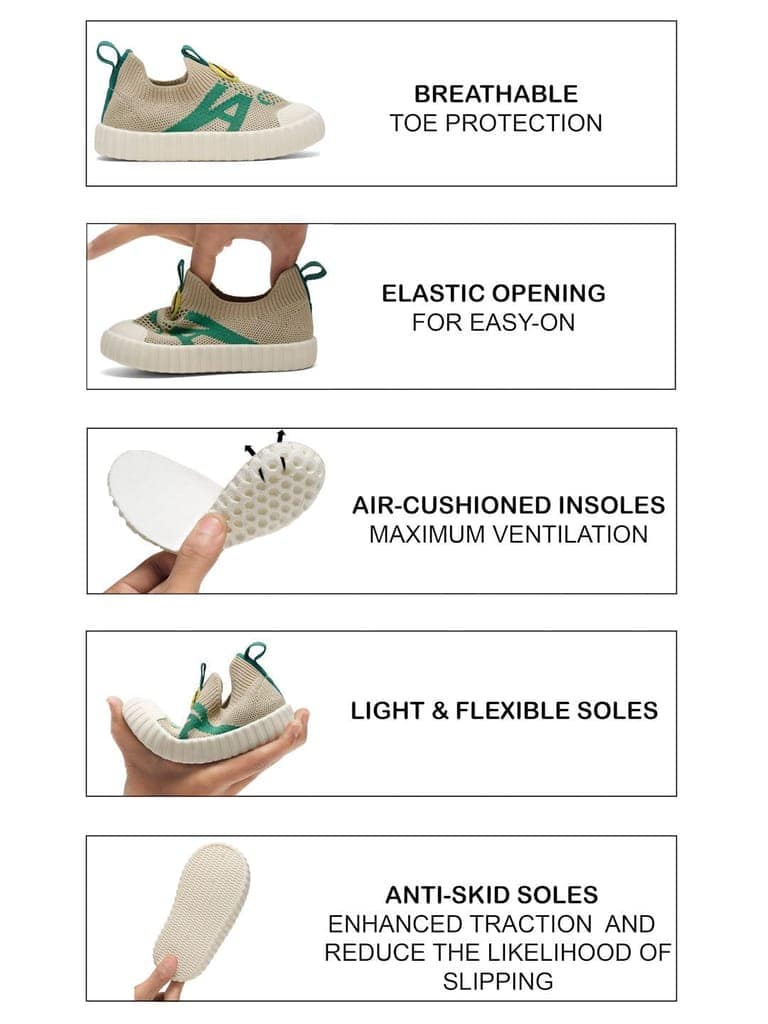 Ducky Toddlers' First Step Shoes - Beige & Green (Unisex) view 6