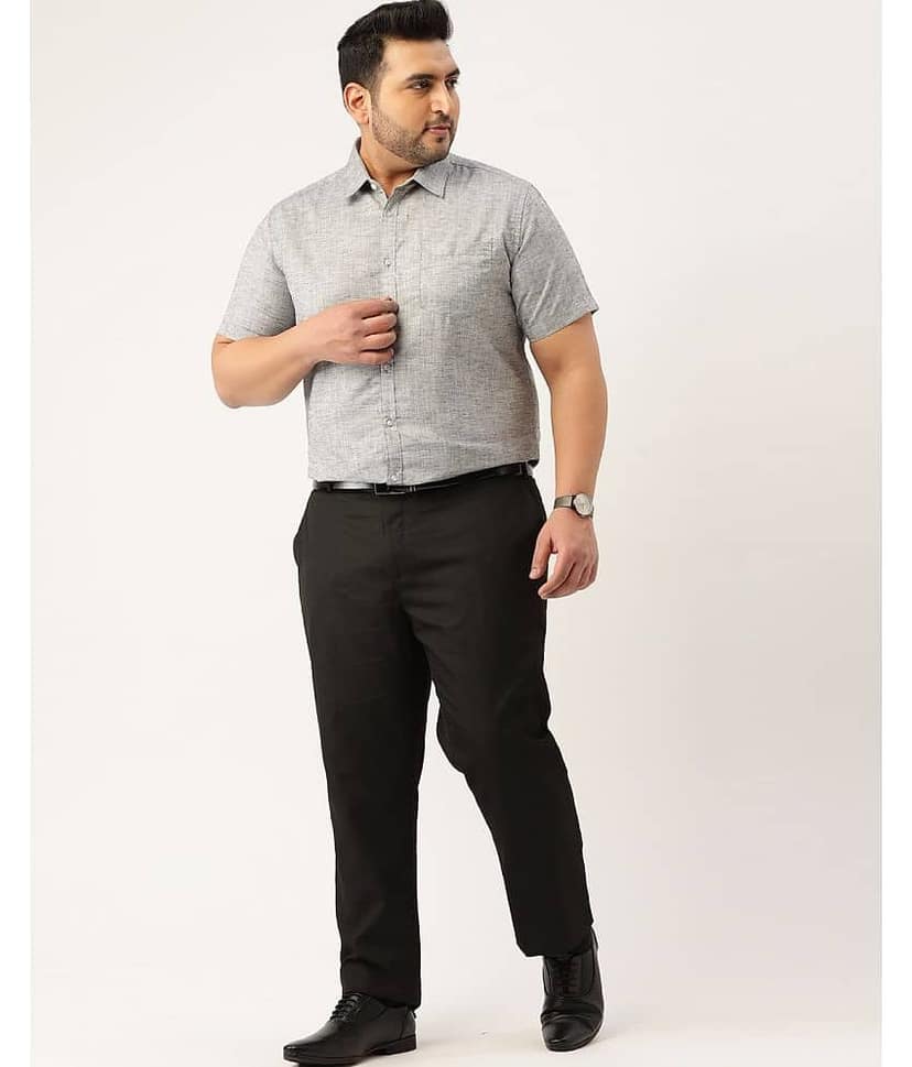 IVOC - Grey 100% Cotton Regular Fit Men's Formal Shirt ( Pack of 1 ) view 5