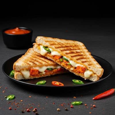 Veg Cheese Chilli Paneer Sandwich