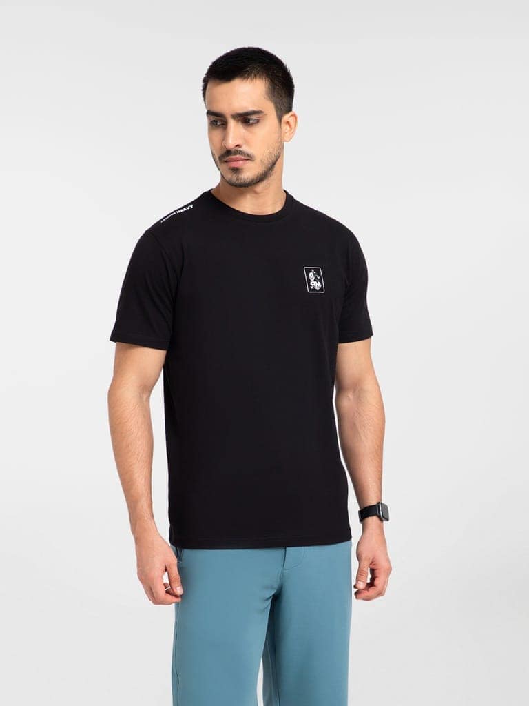 AH Black Round Neck (Cotton) view 4