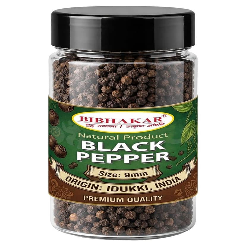 Black Pepper 250g Kali mirch Gol Mirch from Idukki Kerala - 250 gm - Single jar