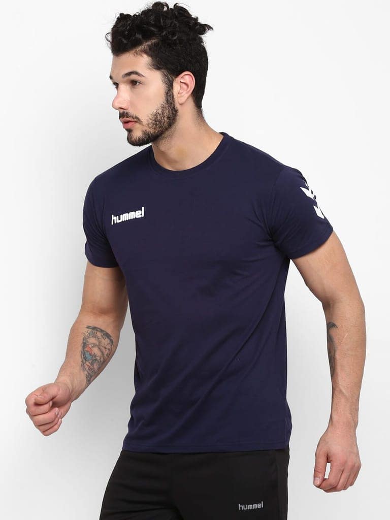 Go Cotton Round Neck Cotton Rich Half Sleeve Solid Regular fit Cottonpoly T-shirt for Men Comfortable soft Breathable Fabric Stretchable for Everyday Use Ideal for Casualwear view 2