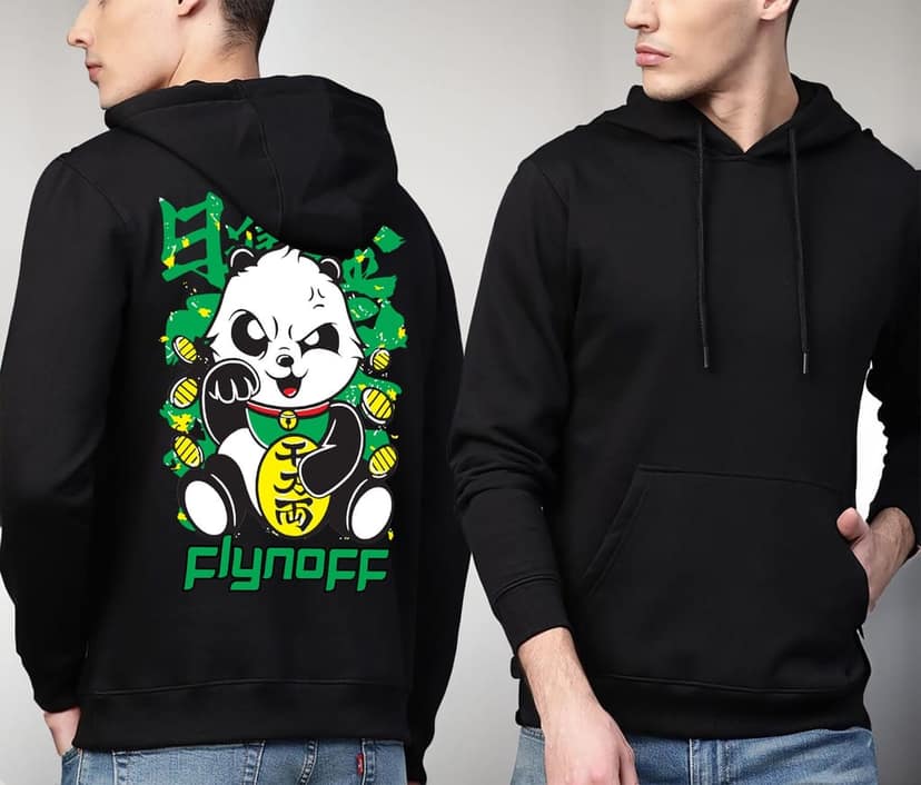 SCOTT FINCHER Black and Green Panda Graphic Hoodie : AA(RSHOD)BLACK_26 view 3
