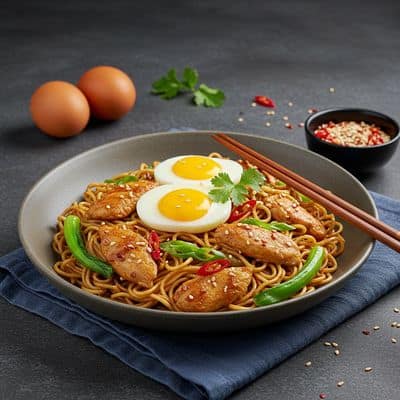 Double Egg Chicken Noodles