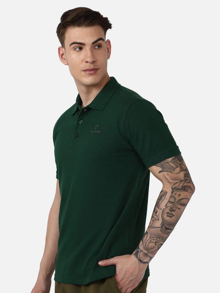Dany Polo Neck Cotton Rich Half Sleeve Solid Regular fit Cottonpoly T-shirt for Men Comfortable soft Breathable Fabric Stretchable for Everyday Use Ideal for Casual wear and officewear view 3