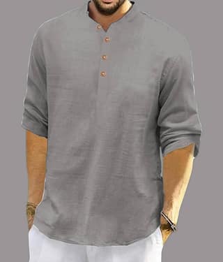 UNI VIBE Brown Cotton Blend Men's Shirt Style Kurta ( Pack of 1 )