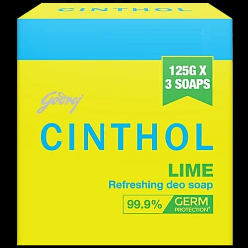 Cinthol Lime Bath Soap 125G (Pack Of 3)