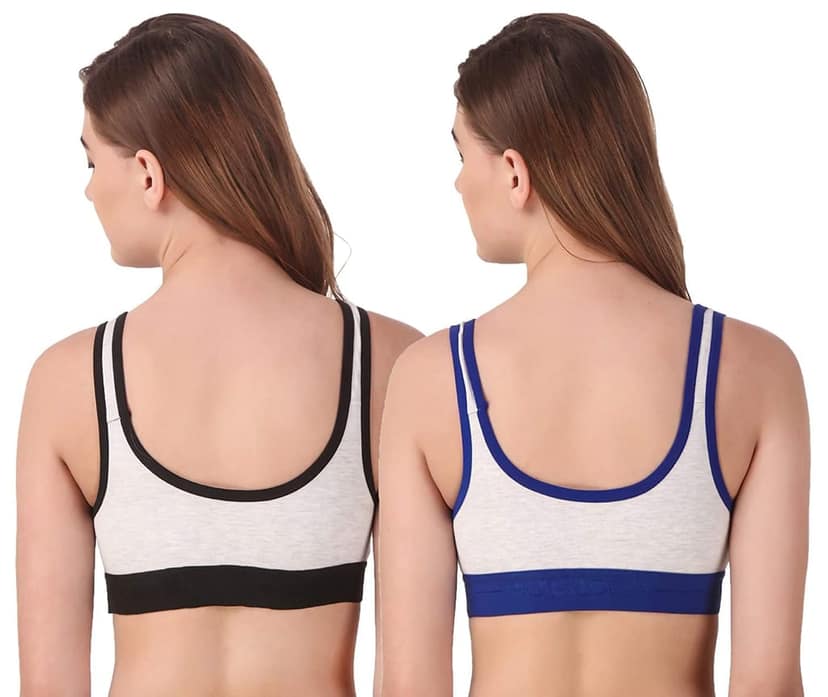 Fashion Bones- Women Cotton Blend Non Padded Full Coverage Sports Bra Pack of 2 view 6