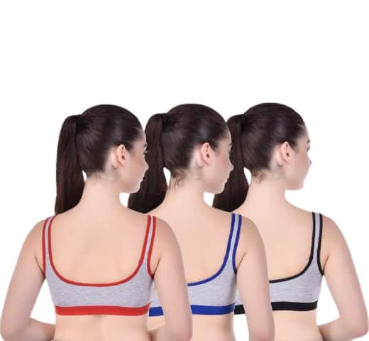 Fashion Bones- Women Cotton Blend Non Padded Full Coverage Sports Bra Pack of 2 view 9