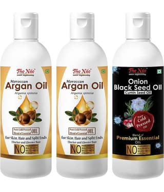 The Nile Morrocan Argan Oil 100 ML X 2 + Onion Blackseed Oil 100 Ml 300 mL Pack of 3