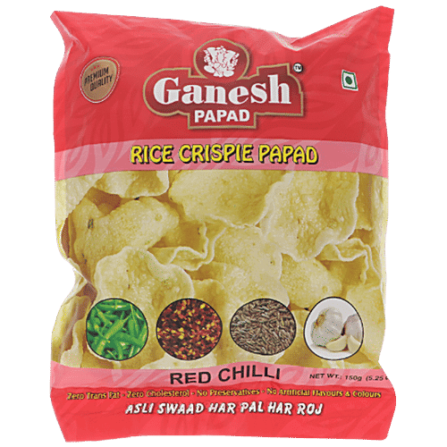 Ganesh Papad Papad - Red Chilly, Rice Crispy, 150 g