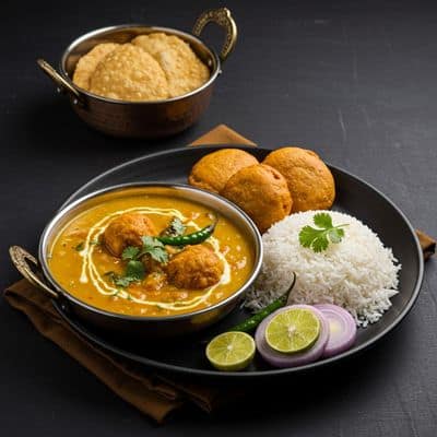 Kadhi Pakora + Rice Combo