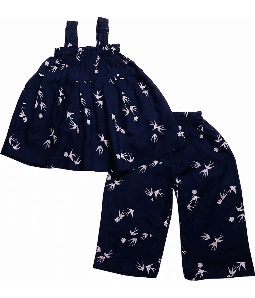 harshvardhanmart.com Pack of 1 Baby Girls 100% Cotton Shirt & Trouser ( Navy Blue ) view 2