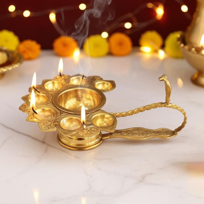 Aluminium Table Decor Oil Lamp � Deepak (Pack of 6 Pieces), Height : 5.2 Inch (FMAS721 D)